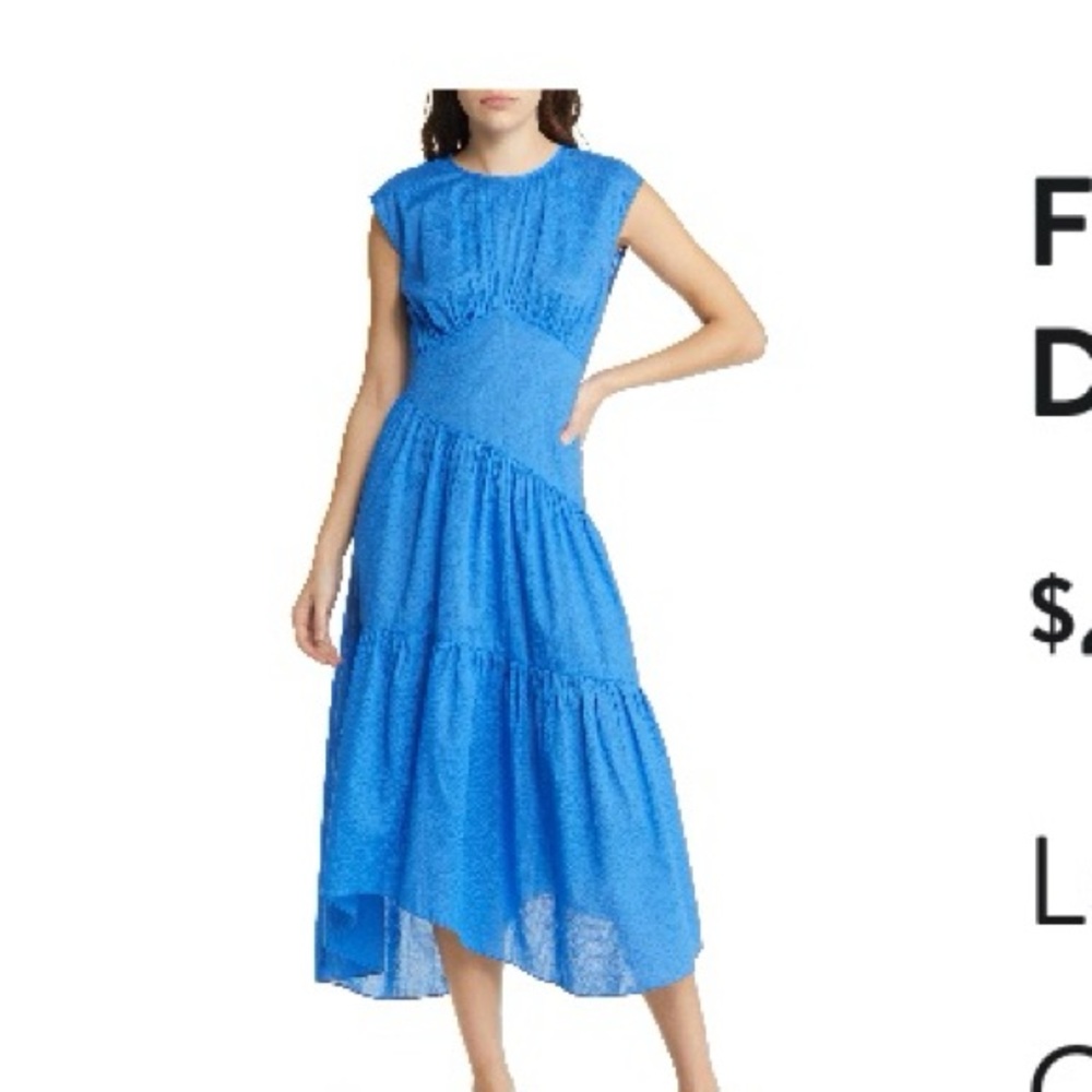 FRAME Gathered Seam Dress - Cornflower Blue